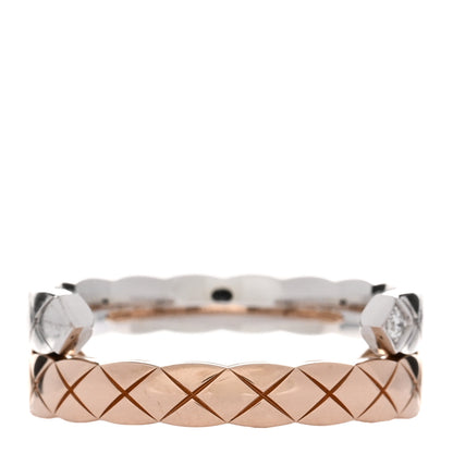 Chanel 18K White Beige Gold Diamond Coco Crush Toi et Moi Ring 52 6 3 of 5