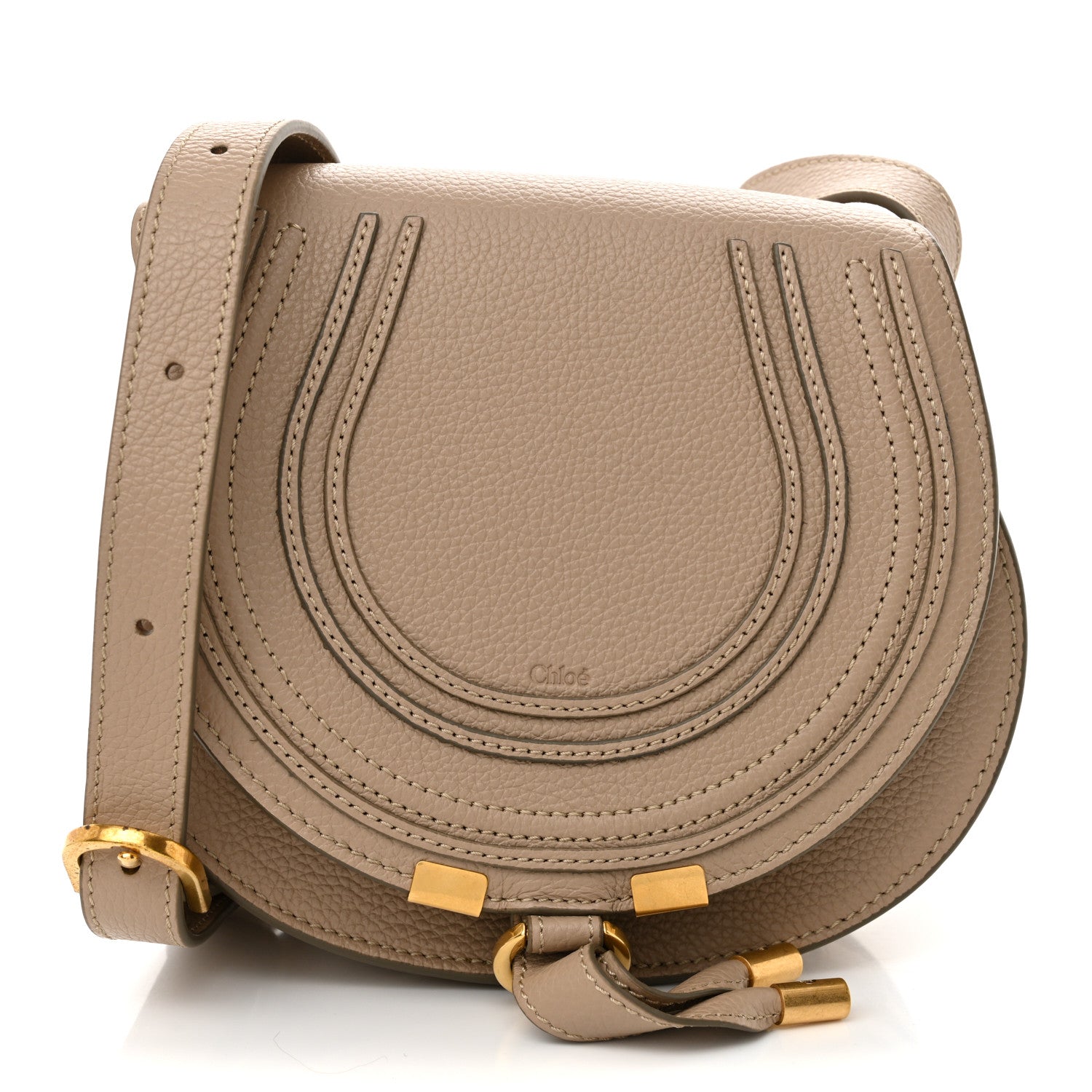 Chloe Grained Calfskin Small Marcie Saddle Bag  Boyish Brown 1 of 9
