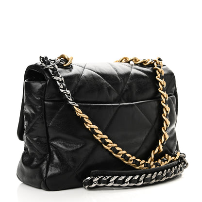 Chanel Goatskin Quilted Large Chanel 19 Flap Black 3 of 11