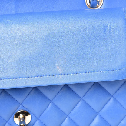 Chanel Lambskin Quilted Medium Double Flap Blue 14 of 16