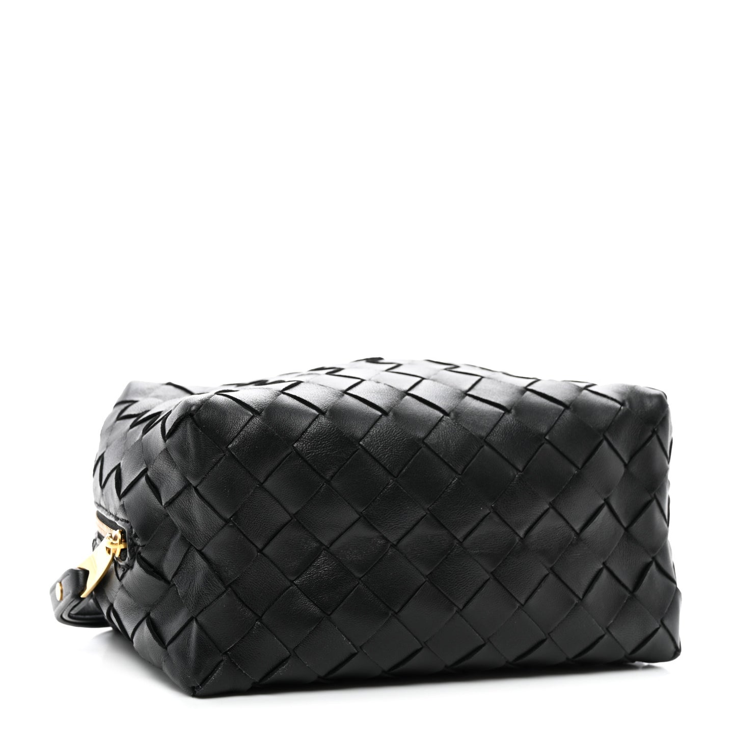 Nappa Intrecciato Zip Wristlet Clutch Black