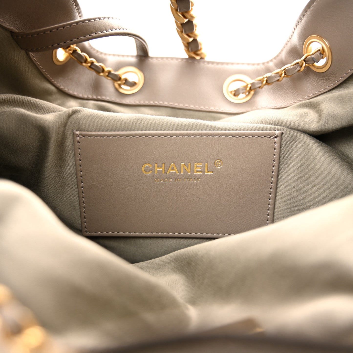 Suede Quilted Medium Chanel 25 Handbag Grey