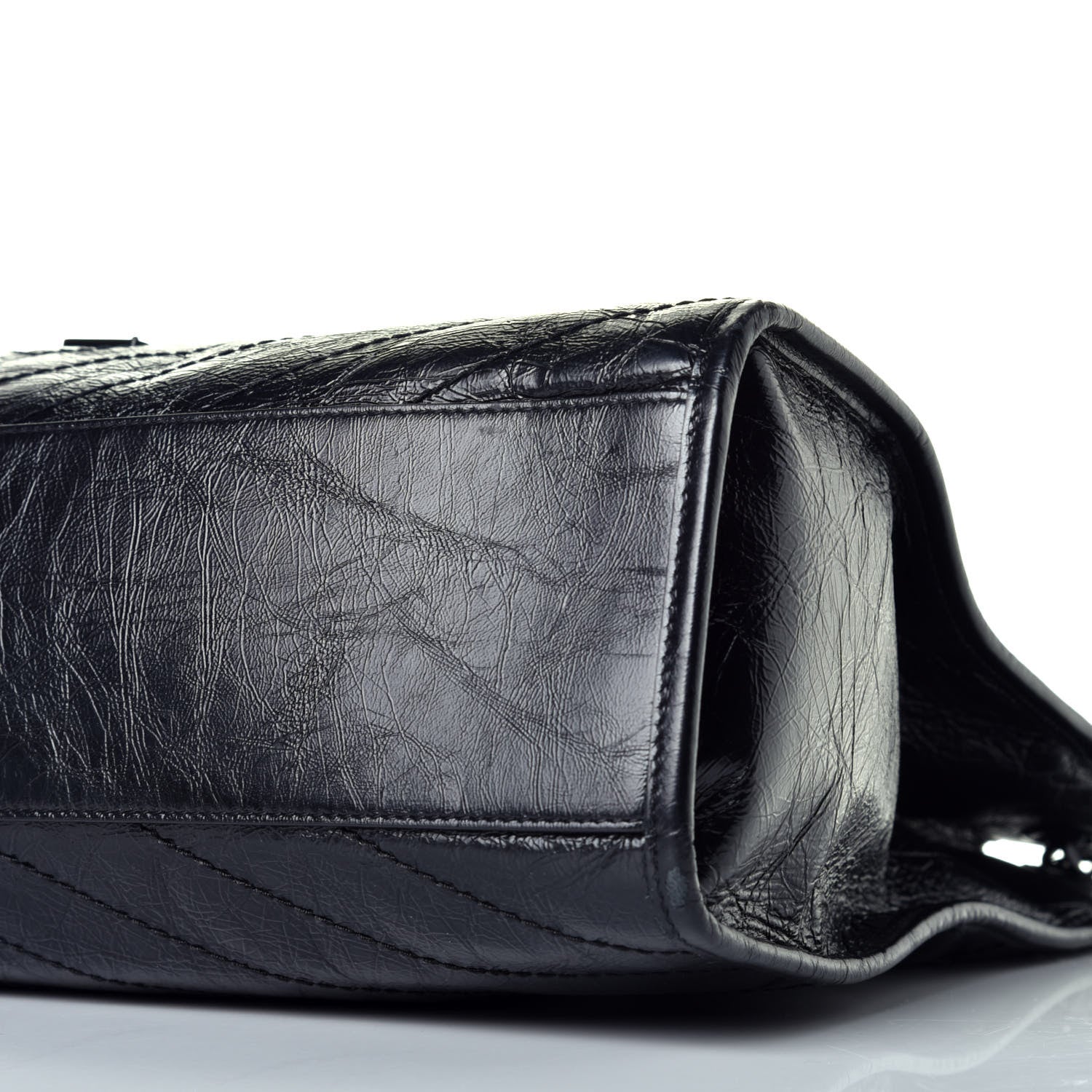Saint Laurent Crinkled Calfskin Matelasse Monogram Large Niki Shopper Tote Black 8 of 8