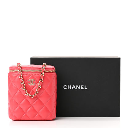 Chanel Caviar Quilted Small Vertical Coco Beauty Vanity Case With Chain Red 11 of 11