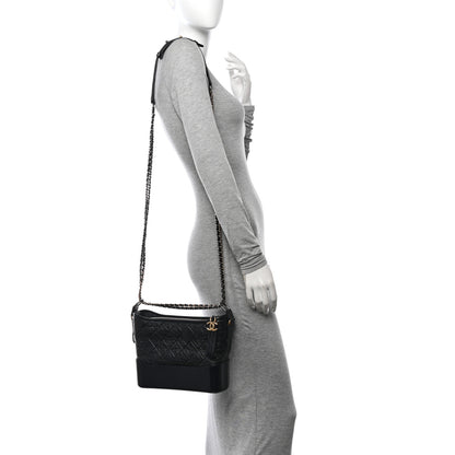 Chanel Aged Calfskin Quilted New Medium Gabrielle Hobo Black 2 of 11