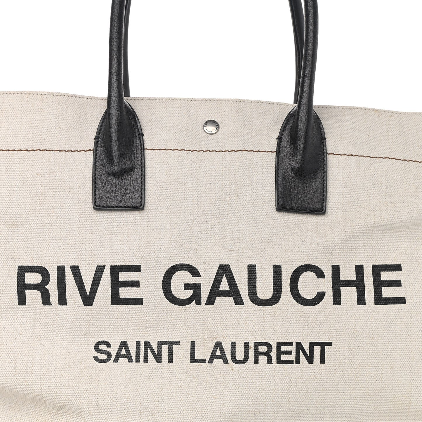 Linen Calfskin Rive Gauche Tote Optic White