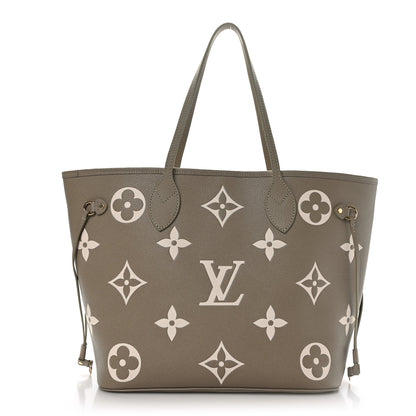 Louis Vuitton Empreinte Monogram Giant Neverfull MM Khaki Cream 4 of 9