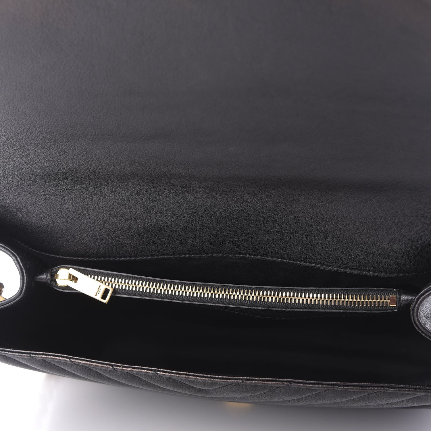 Saint Laurent Sheepskin Matelasse Chevron Monogram Large College Satchel Black 5 of 9