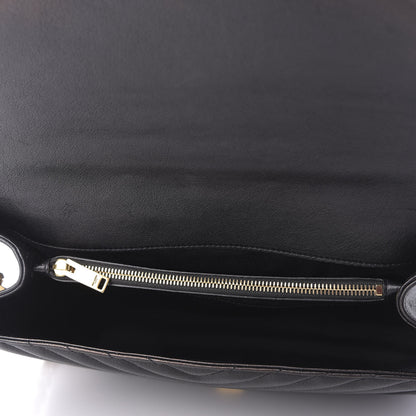 Saint Laurent Sheepskin Matelasse Chevron Monogram Large College Satchel Black 5 of 9