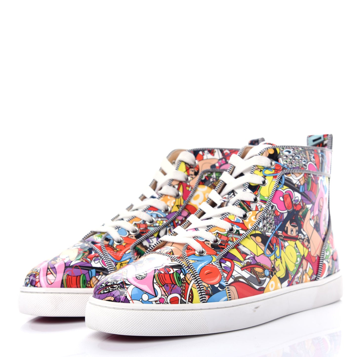 Mens Creative Super Loubi Print Orlato Flat Sneakers 41 Multicolor