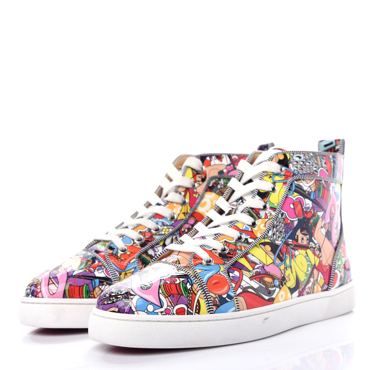Christian Louboutin Mens Creative Super Loubi Print Orlato Flat Sneakers 41 Multicolor 3 of 12
