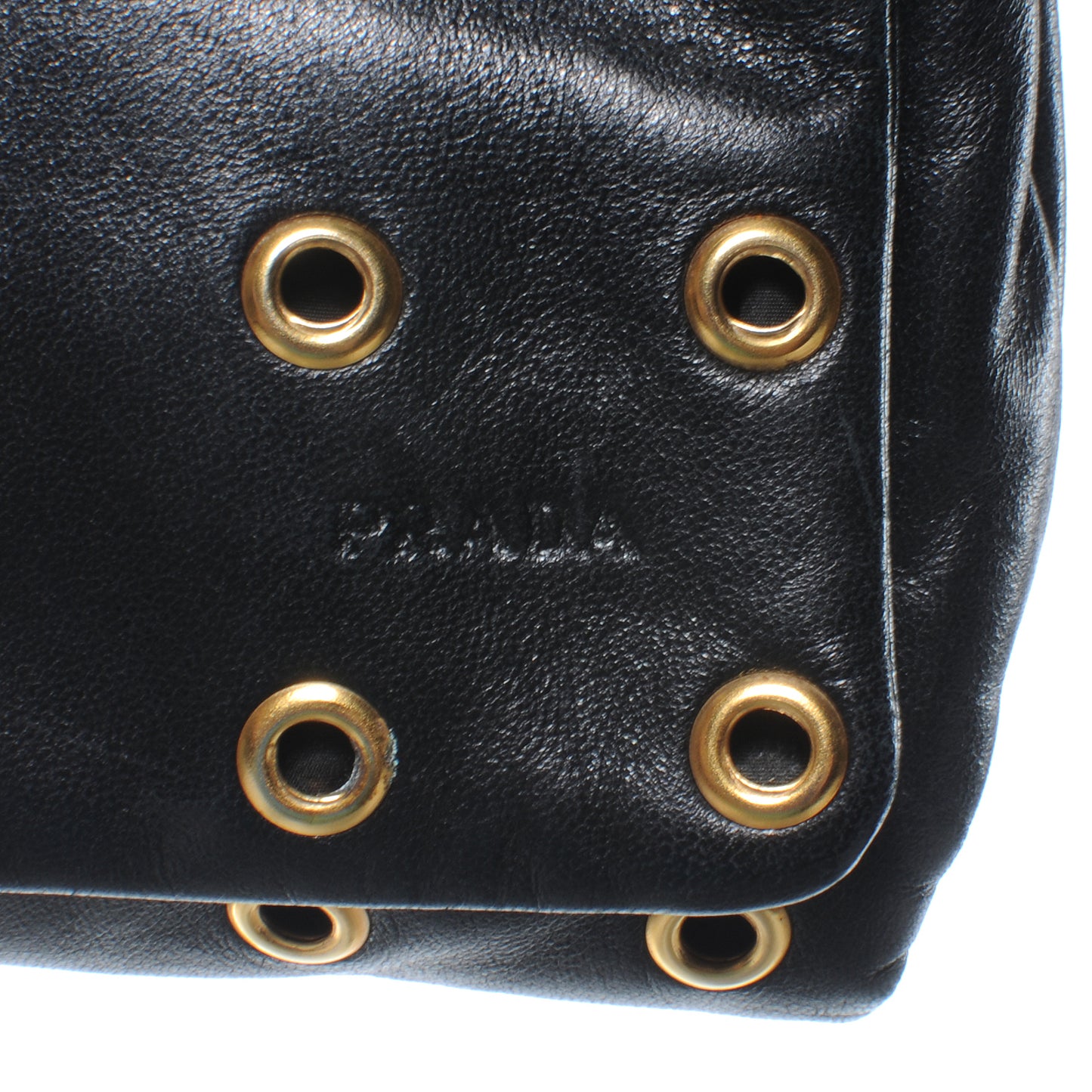 Nappa Grommet Borchie Clutch Black