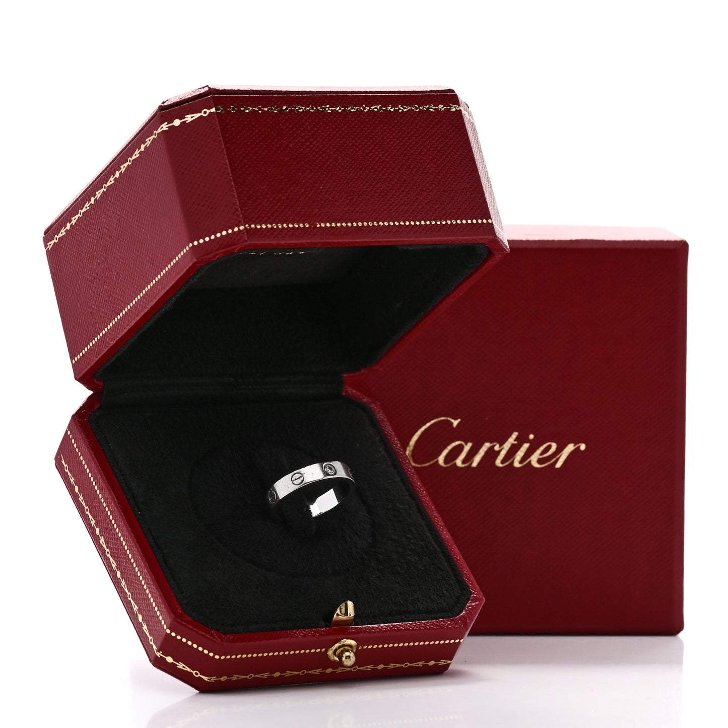 18K White Gold Diamond 4mm LOVE Wedding Band Ring 47 4.25 51 5.75