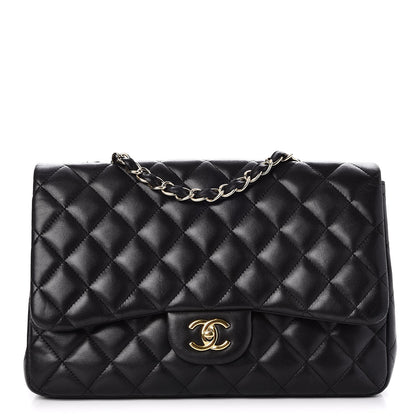 Chanel Lambskin Quilted Jumbo Single Flap Black 1 of 8