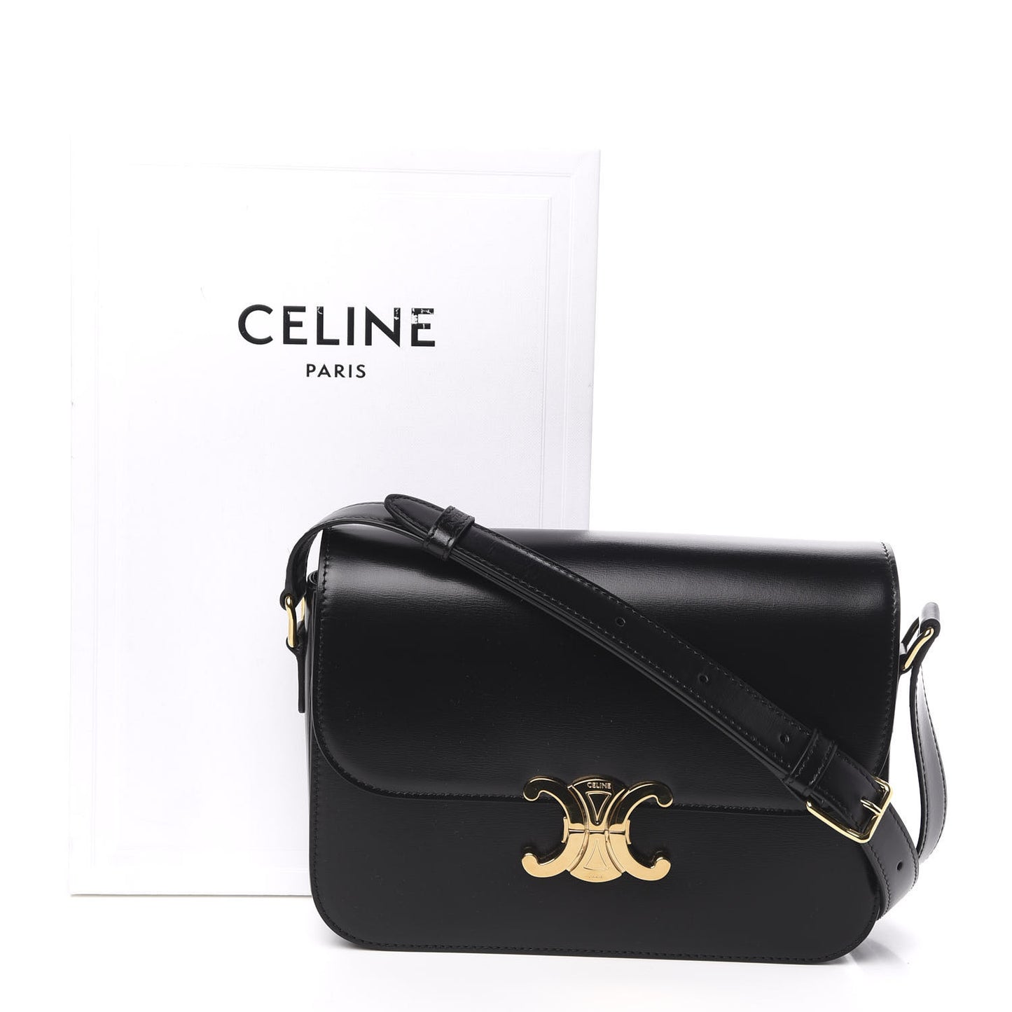 Shiny Calfskin Medium Triomphe Black