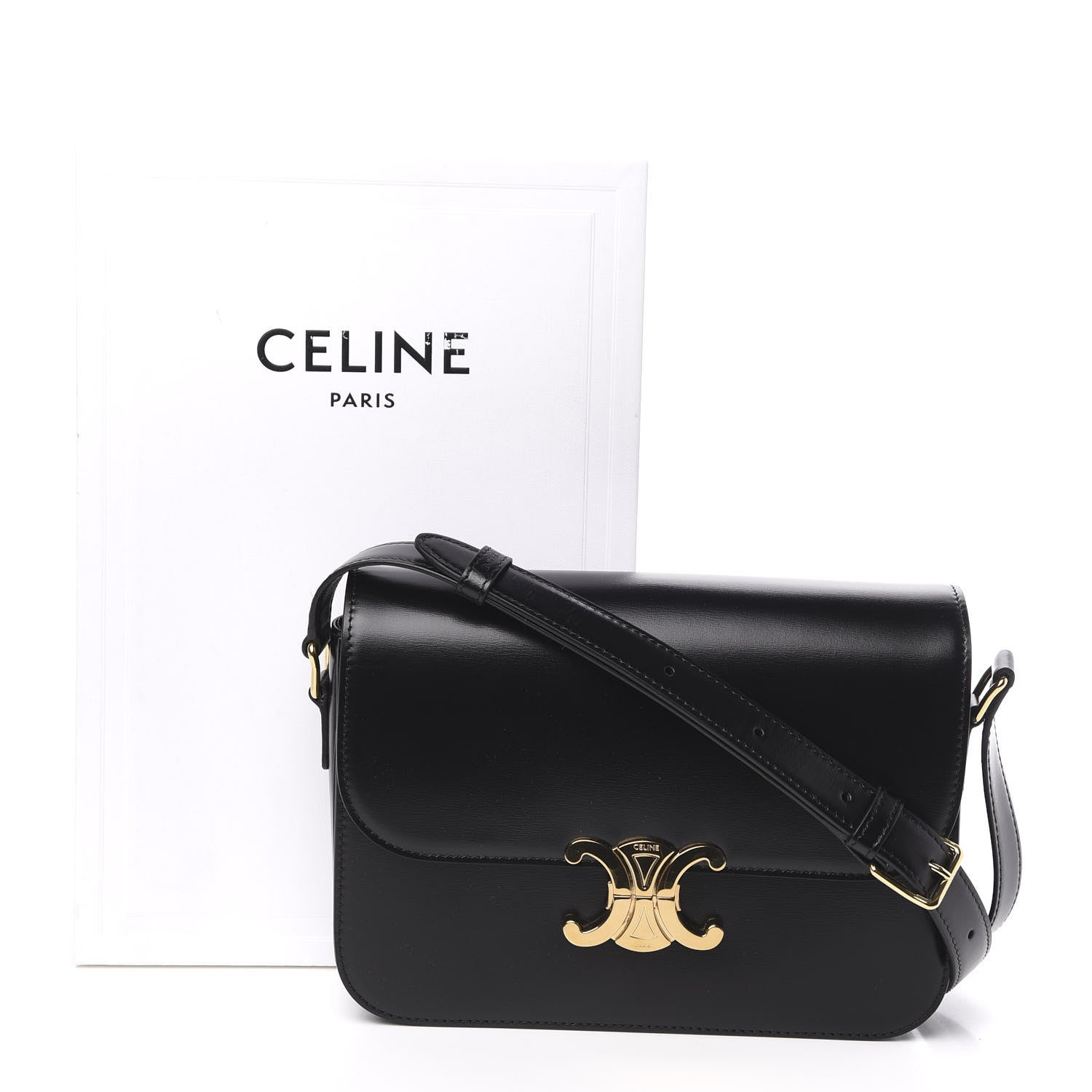 Celine Shiny Calfskin Medium Triomphe Black 11 of 11