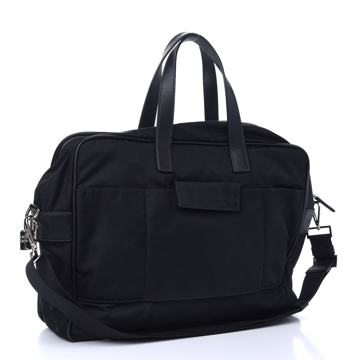 Tessuto Nylon Saffiano Briefcase Black