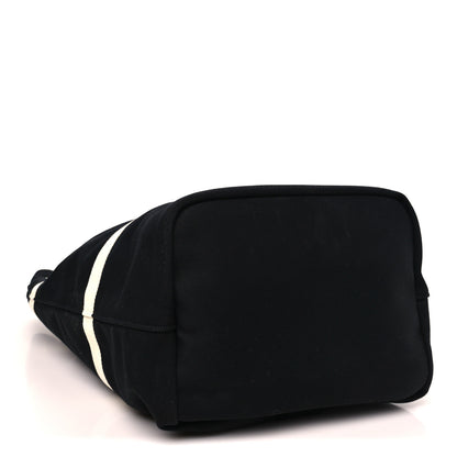 Saint Laurent Canvas Rive Gauche Drawstring Backpack Black White 4 of 8