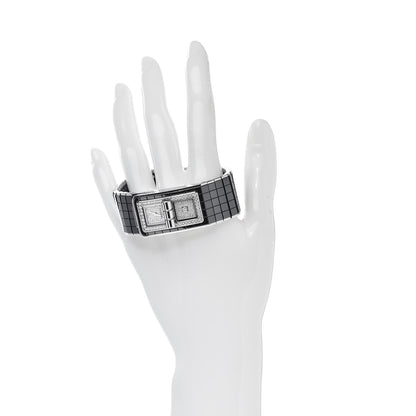 Chanel Stainless Steel Ceramic Diamond Pave 21.5mm Code Coco Quartz Watch Black 2 of 7