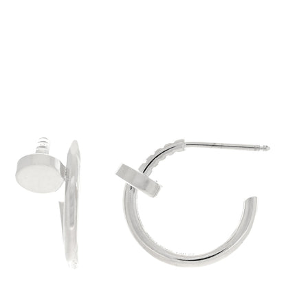 Cartier 18K White Gold Juste Un Clou Hoop Earrings 1 of 4