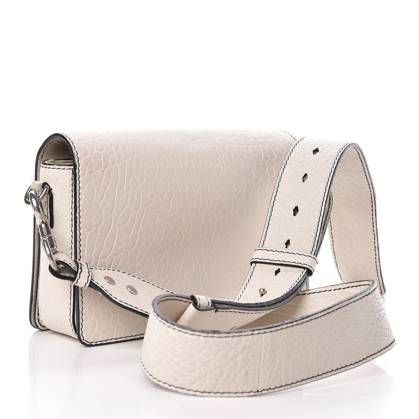 Grained Calfskin Dio(r)evolution Flap Bag Off White