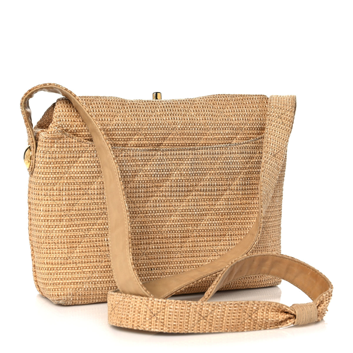 Straw Raffia Shoulder Bag Beige