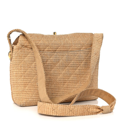Chanel Straw Raffia Shoulder Bag Beige 2 of 15