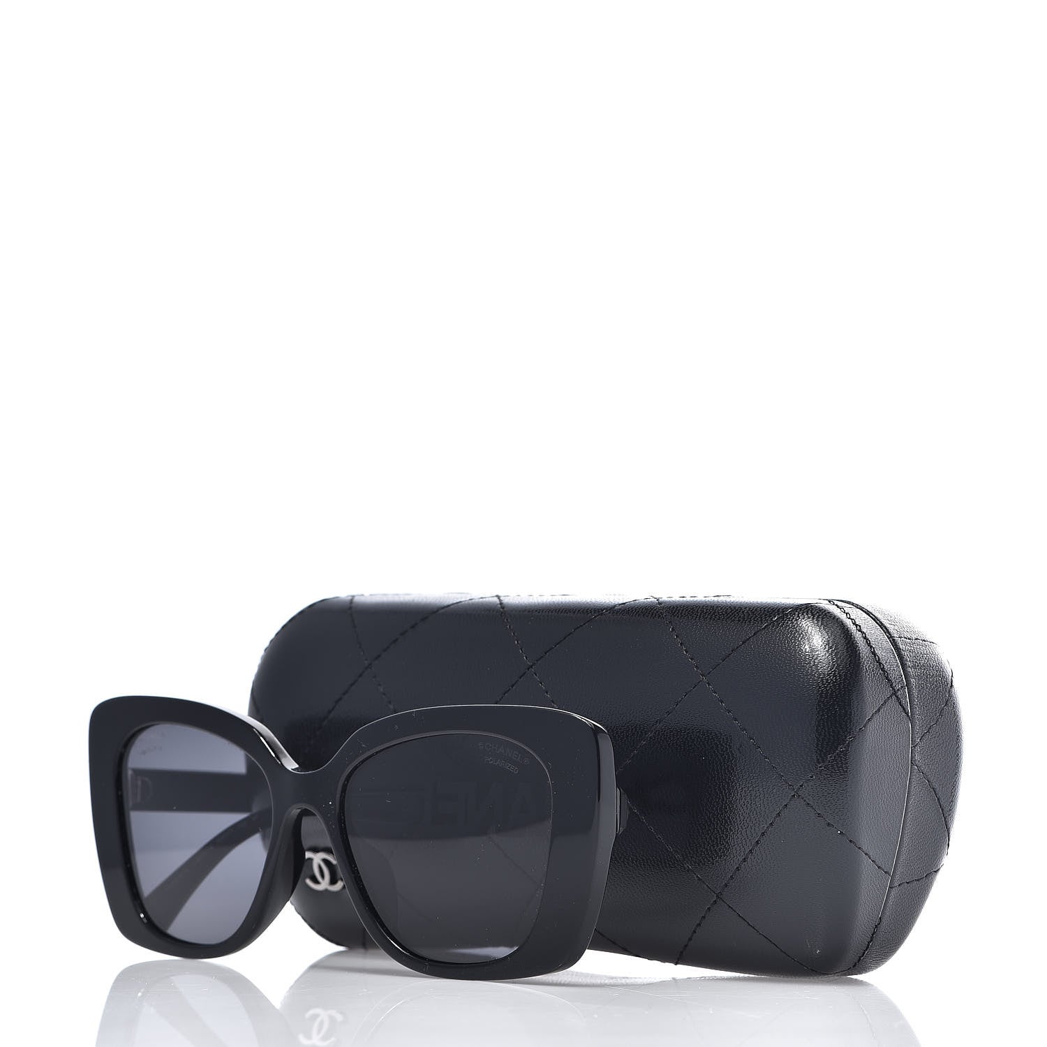 Chanel Acetate Strass Polarized Square Sunglasses 5422-B Black 8 of 8