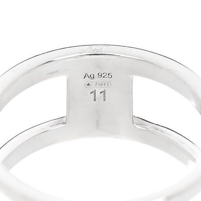 Gucci Sterling Silver 9mm Interlocking G Open Band Ring 50 5.5 4 of 4