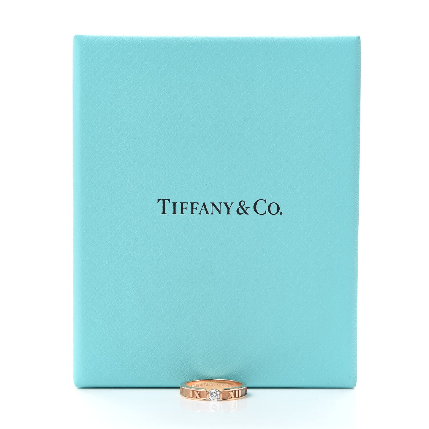 18K Rose Gold Diamond Atlas Closed Narrow Ring 48 4.5