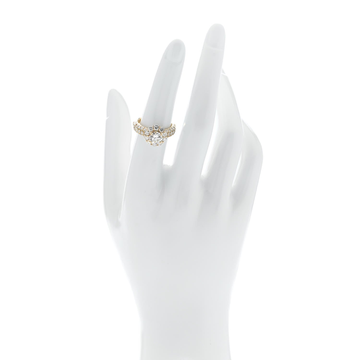 Parker & West by FASHIONPHILE 18K Yellow Gold Diamond 1.01ct Halo Engagement Ring 53 6.25 2 of 10