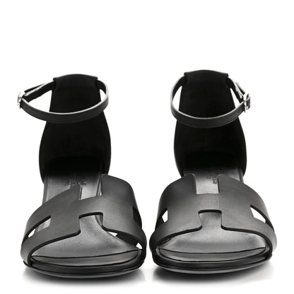 Hermes Calfskin Encens 50 Sandals 38 Black 3 of 11
