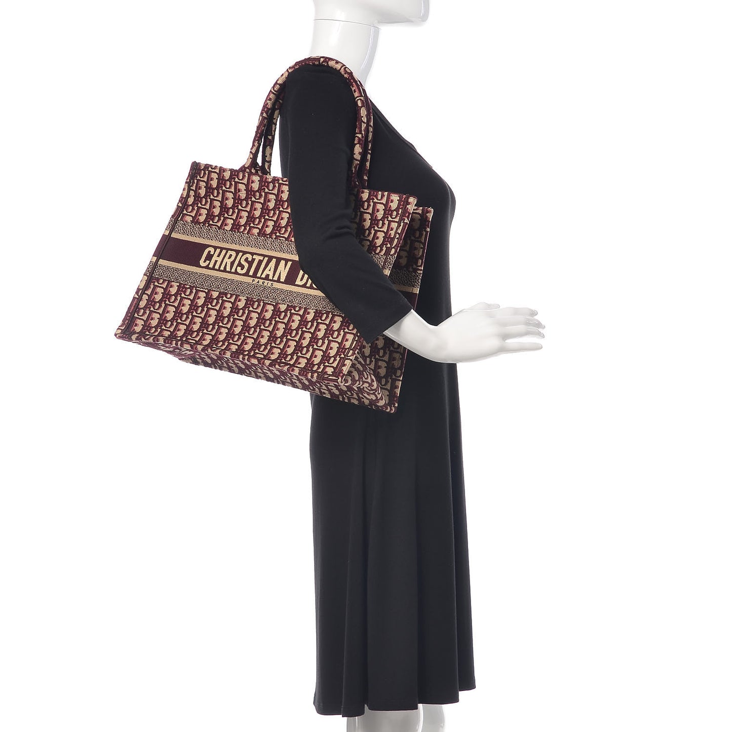 Oblique Medium Book Tote Burgundy Multicolor