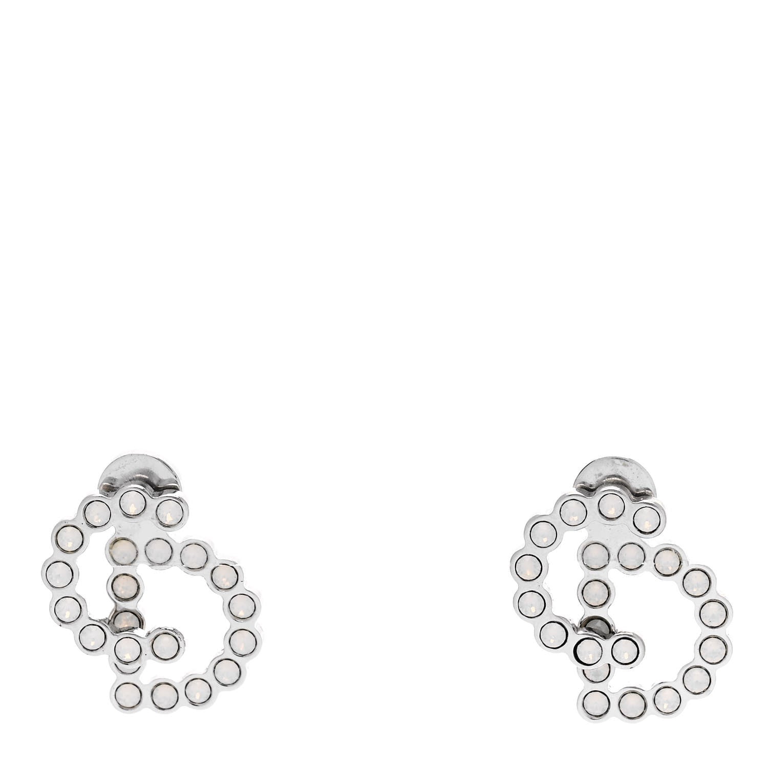 Christian Dior Crystal CD Earrings Silver 1 of 4