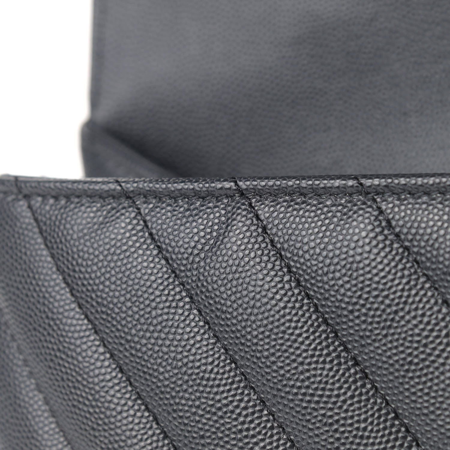 Chanel Caviar Chevron Quilted Medium Coco Handle Flap Dark Grey 11 of 15