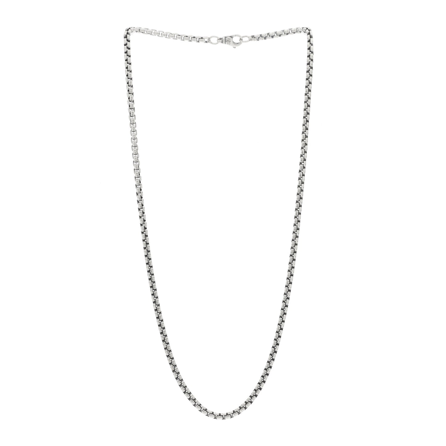 Sterling Silver 3.6mm Box Chain Necklace 20"