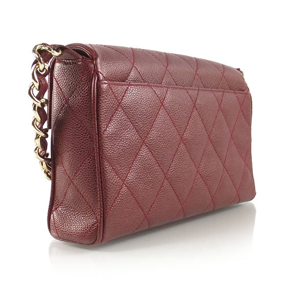 Caviar Quilted Flap Bag Red