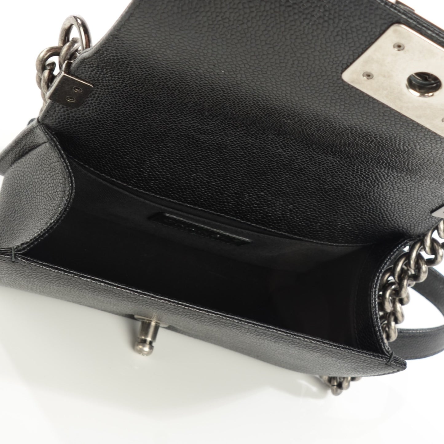 Caviar Quilted Small Boy Flap Black