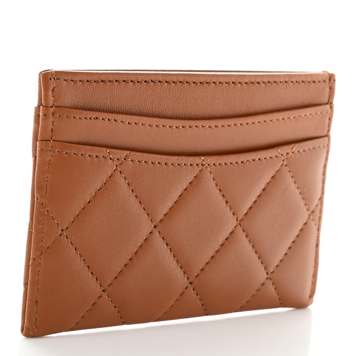 Chanel Lambskin Quilted Card Holder Brown 3 of 9