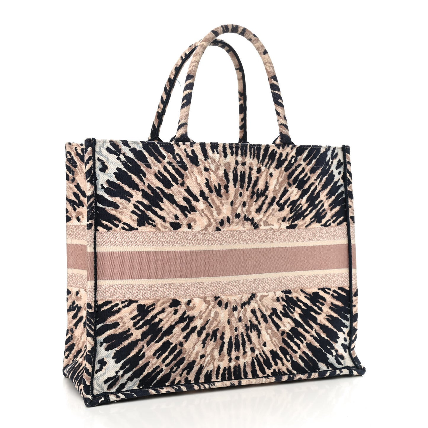 Canvas Embroidered Tie Dye Large Book Tote Multicolor