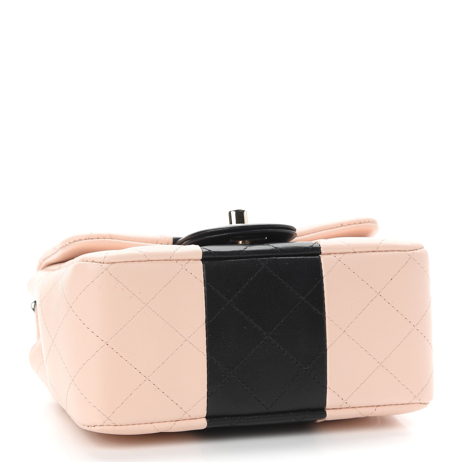 Chanel Lambskin Quilted Mini Square Flap Light Beige Black 4 of 9