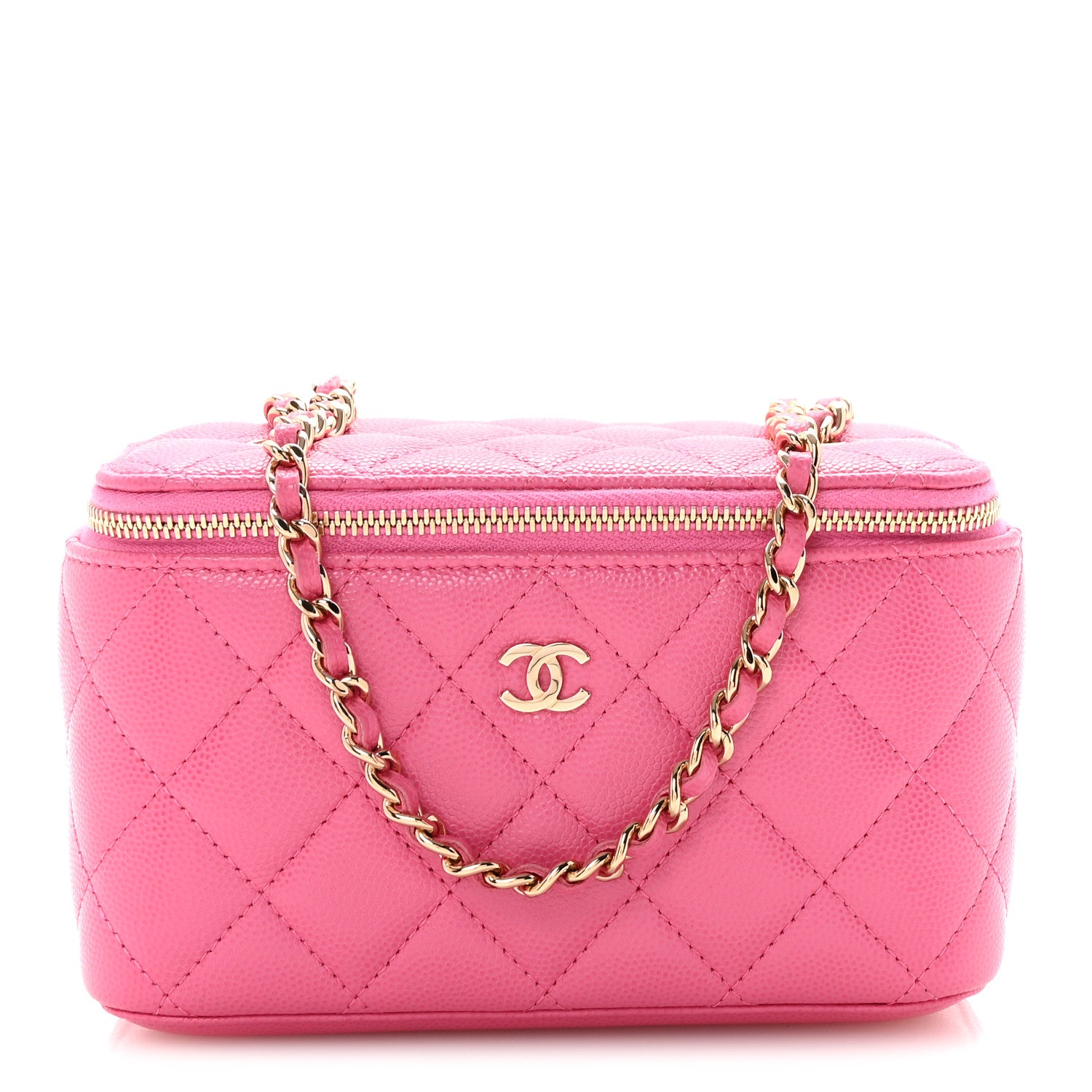 Chanel Caviar Quilted Small Vanity Case With Chain Pink 1 of 10