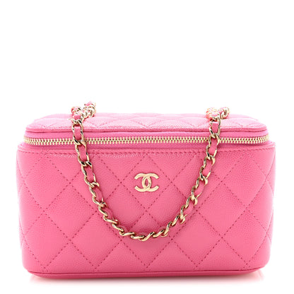 Chanel Caviar Quilted Small Vanity Case With Chain Pink 1 of 10