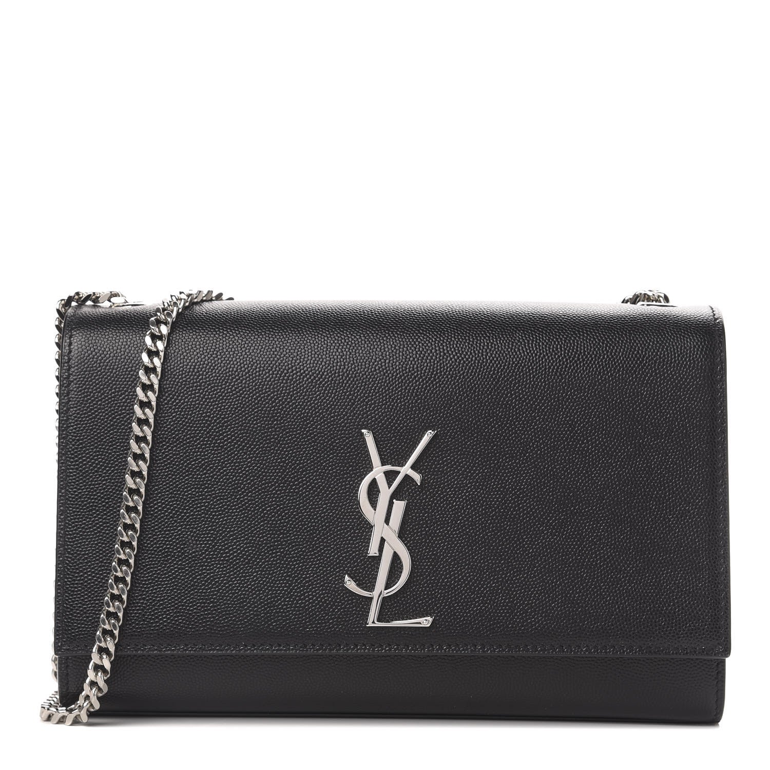 Saint Laurent Grain De Poudre Medium Classic Monogram Kate Satchel Black 1 of 10