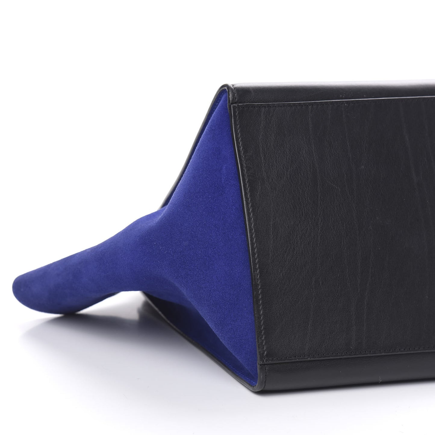 Calfskin and Suede Large Trapeze Tri-Color Cobalt