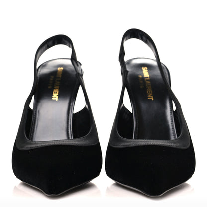 Saint Laurent Velluto Master Raso Regale Victoire 115 Slingback Pumps 38.5 3 of 10