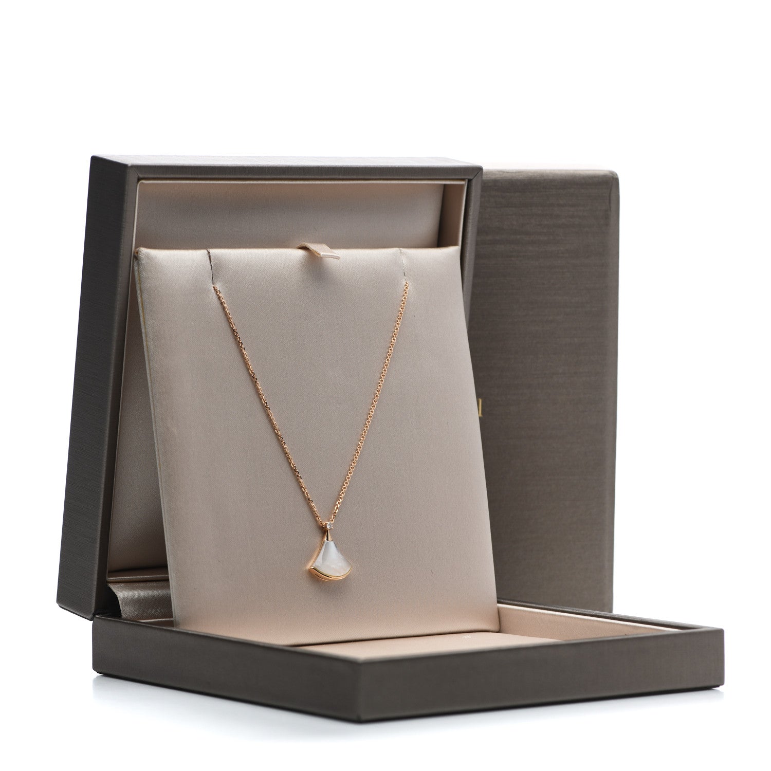 Bulgari 18K Rose Gold Diamond Mother of Pearl Small Divas' Dream Pendant Necklace 8 of 8
