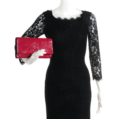 Saint Laurent Textured Patent Small Belle de Jour Clutch Begonia 2 of 6