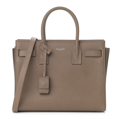 Saint Laurent Grained Calfskin Small Sac De Jour Taupe 1 of 10