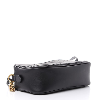 Gucci Calfskin Matelasse Small GG Marmont Chain Shoulder Bag Black 4 of 13